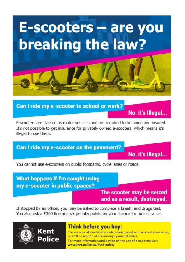 E Scooter  are you breaking the law   Poster