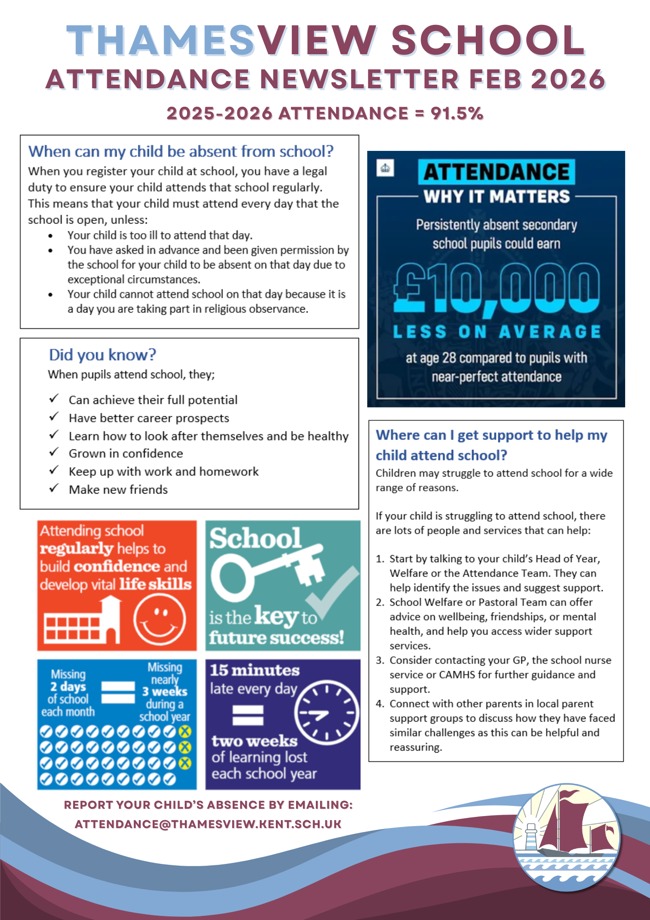 Attendance Newsletter Thamesview School